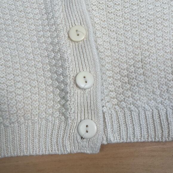 Vintage cream chunky cropped button up sweater size medium - Picture 4 of 5